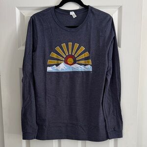 Colorado Long Sleeve Shirt with Sun and Mountain Design